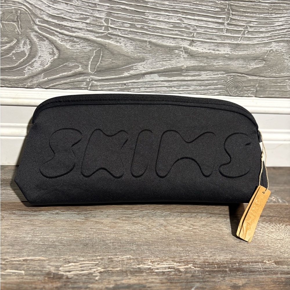 NWT SKIMS Neoprene Clutch Case Zip Pouch In Black Onyx